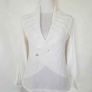 1070W NWOT Angel White Waterfall Knit Cardigan S